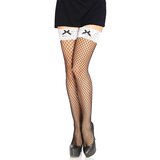 Leg Avenue Industrial Net Thigh Highs 9316 Black & White Cene
