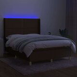  Box spring s madracem LED tamnosmeđi 140x190 cm tkanina | shoptok.hr
