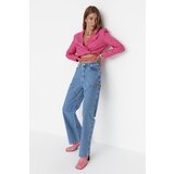 Trendyol Blue Cut Out Detailed High Waist 90's Wide Leg Jeans Cijene
