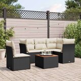  6-dijelni set vrtnih sofa s jastucima crni od poliratana | shoptok.hr