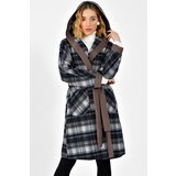 Dewberry Z6605 LADIES' COAT-PLAID COFFEE | Shoptok.si