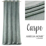 Curtain CASPE color mint printed style glamor silver eyelets blackout suede shine 140x250