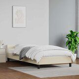 Maison Chic Posteljni okvir - Enojna postelja - Postelja za odrasle z vzglavjem brez vzmetnice krem 90x200 cm, (21695199) | Shoptok.si