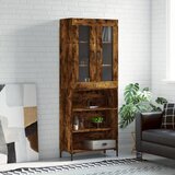 vidaXL Visoka komoda dimljen hrast 69,5x34x180 cm inženirski les Cene