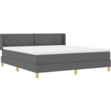 vidaXL Postelja z vzmetnico Temno siva 180x200 cm tkanina | Shoptok.si