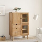 vidaXL Visoka omara 85x43x125 cm trdna borovina Cene
