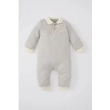Defacto Baby Boy Newborn Polo Neck Long Sleeve Jumpsuit