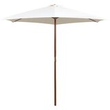  Suncobran 270 x 270 cm s drvenim stupom krem bijeli Cijene