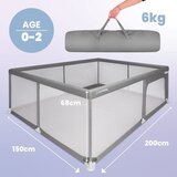  Veliko dječje igralište za igru u zatvorenom – 150 × 200 × 68 cm, sivo | shoptok.hr