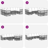  Zunanja garnitura za sedenje 10 pcs Naravna in krem bela, (5000269874) | Shoptok.si