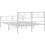 vidaXL Metalni okvir kreveta uzglavlje i podnožje bijeli 140 x 190 cm | shoptok.hr