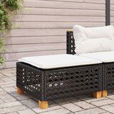  Vrtni tabure s jastukom crni 63 5x56x32 cm od poliratana | shoptok.hr