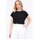 Trend Alacati Stili Ženska majica kratkih rukava Alc-X13541, Okrugli izrez, Crna Cene