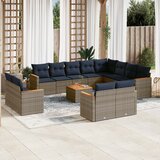  Vrtni set s jastucima, 13 dijelova, sivi poliratan | shoptok.hr