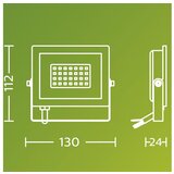 Philips LED REFLEKTOR 20W WW 3000K TOPLO BELA IP65 LOIS CRNI Cene