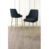 Hanah home set od 6 barskih stolica Tera, antracit tkanina Babyface, zlatne metalne noge | Eponuda.com
