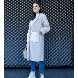 Gemre Long beige coat with plush pockets Badra | shoptok.hr