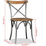 vidaXL Jedilni stoli 4 kosi masiven mangov les in jekleno naslonjalo | Shoptok.si
