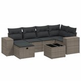 Maison Chic Seti vrtnega pohištva - Vrtna garnitura - Vrtni pohištvo set 7-delna z blazinami siv poli ratan, (21802182) | Shoptok.si