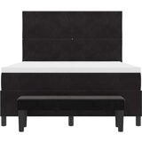 Box Spring krevet s madracem i klupom crni 140x200 cm baršun | shoptok.hr