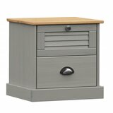 The Living Store Nočna omarica VIGO siva 42x35x42 cm trdna borovina - Nočna Omarica, (21420813) | Shoptok.si
