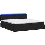  LED krevet za pohranu s madracem Crna 200 x 200 cm Tkanina | shoptok.hr