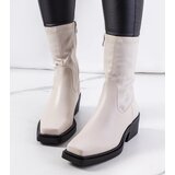 Gemre Beige heeled ankle boots Marisa | Shoptok.si