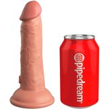 King Cock Elite 6 - realistični vibrator s vakuumom 15 cm (tamno prirodni) | shoptok.hr
