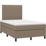  Box spring postelja z vzmetnico taupe 120x200 cm blago | Shoptok.si