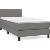  Box spring postelja z vzmetnico temno siva 90x200 cm blago, (20790111) | Shoptok.si