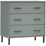  Komoda s 3 ladice siva 77 x 40 x 79,5 cm od masivnog drva OSLO | shoptok.hr