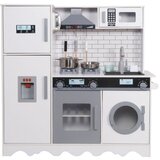 Ginger Home Dečija drvena kuhinja sa frižiderom, sudoperom sa tekuc?om vodom, mikrotalasnom pec?nicom, mašinom za pranje veša i elektronsk | Eponuda.com