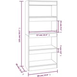 Ormarić za knjige / pregrada boja betona 60x30x135 cm drveni | shoptok.hr