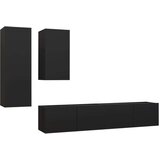  Komplet TV omaric 4-delni črna iverna plošča, (20912835) | Shoptok.si