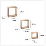 Zidna polica kocka 3 kom FIXY 15x9x15, 20x9x20, 25x9x25cm