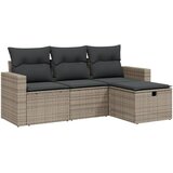  4-dijelni set vrtnih sofa od poliratana s jastucima sivi | shoptok.hr