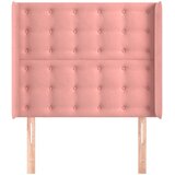  Uzglavlje s ušima ružičasto 83x16x118/128 cm baršunasto | shoptok.hr