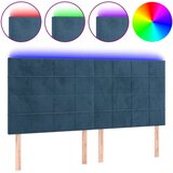Maison Chic led posteljno vzglavje - vzglavna omarica - nočna omarica temno modro 200x5x118/128 cm žamet, (21711397) | Shoptok.si