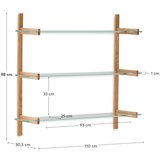 Kave Home Stakleni modularni sustav polica u prirodnoj boji 110x98x30,5 cm Sitra – | shoptok.hr