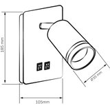  LED zidno spot svetlo PARIS 1xGU10/10W/230V + LED/6W/230V crna | Eponuda.com