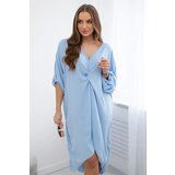 Kesi Oversize V-neck dress in blue Cene