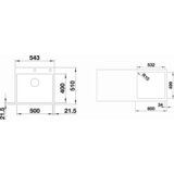 Blanco sudoper SUBLINE 500-IF/A SteelFrame InFino SILGRANIT ANTRACIT, s dalj.upr. (podizač plemeniti čelik brušeni) | shoptok.hr
