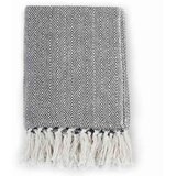  Pamučni pokrivač s uzorkom riblje kosti 125 x 150 cm modri | shoptok.hr
