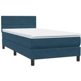 Box Spring krevet s madracem i LED tamnoplavi 80x210 cm baršun | Eponuda.com