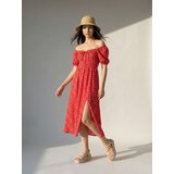 Sinsay Midi haljina s cvjetnim uzorkom i prorezom | shoptok.hr