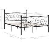  Za krevet s podnicama crni metalni 120 x 200 cm | shoptok.hr