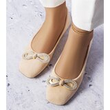 Gemre Beige ballerinas with a bow Gaillou | Shoptok.si