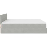vidaXL Otomanski posteljni okvir z vzmetnicami siv 200x200cm žamet | Shoptok.si
