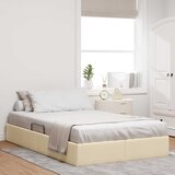 Otomanski krevet s pohranom Krema 120 x 200 cm tkanina | shoptok.hr