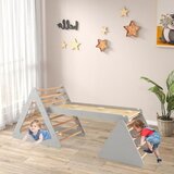  3 v 1 set plezalnih igrač za malčke, plezalni trikotnik & lestev & tobogan, siv | Shoptok.si
